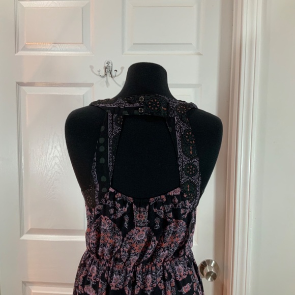 Free People Lace Boho Festival Moroccan Printed Yoke Maxi Dress Size 6 - Picture 9 of 12